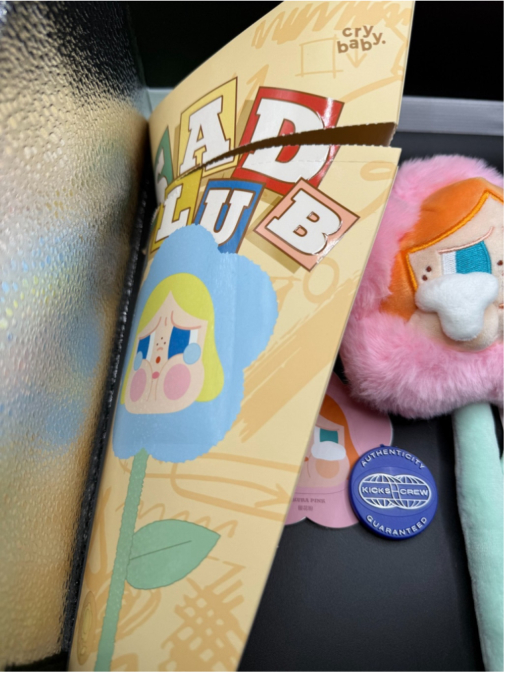 Pop Mart Crybaby Sad Club Flower Plush Pendant Sakura Pink Confirmed Colo - Picture 4 of 7